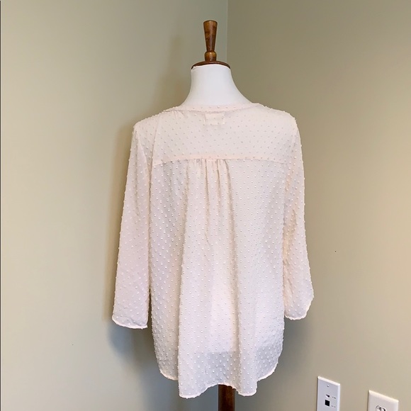 Boho Blue cream “polka dot” blouse - Picture 2 of 2